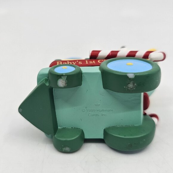 Vintage Hallmark Peppermint Express Babys First Christmas Tree Ornament 2001 - Picture 5 of 9